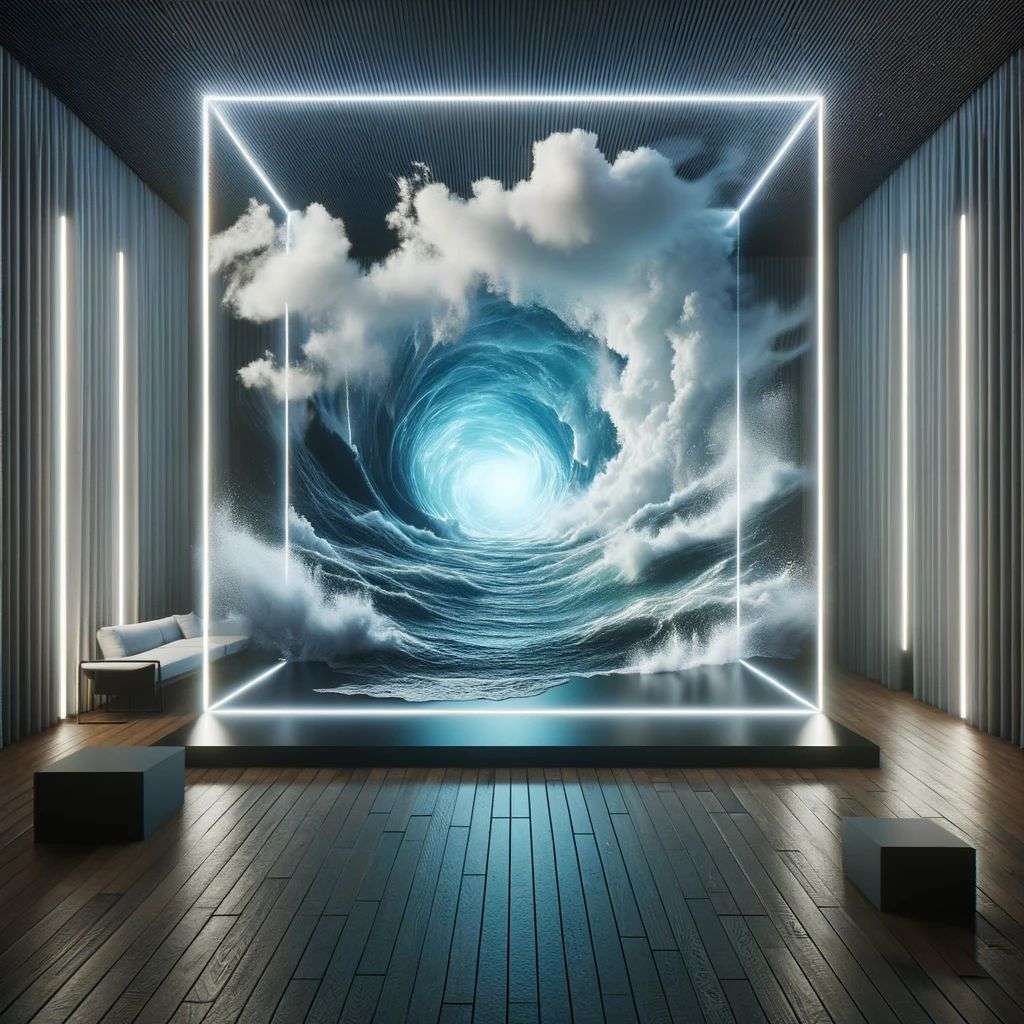 a representation of anxiety, a hologram projection